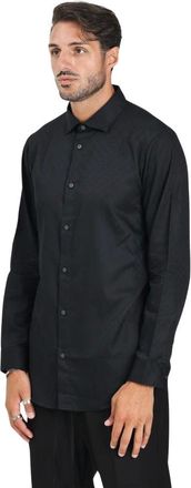 A|X Armani Exchange Overhemden, Heren, Zwart, M, Stijlvol Zwart Overhemd Met Lange Mouwen