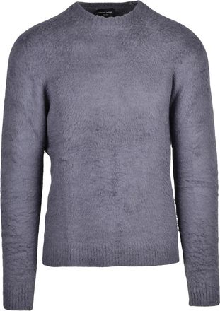 Roberto Collina Heathered Grey Ribbed Cotton-Blend Crewneck Sweater