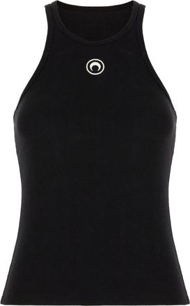 Marine Serre Canotta a coste con logo Moon - - Tops - Donna - Nero - S