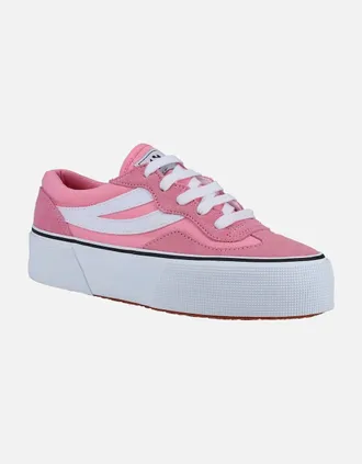 Superga Womens Superga Womens 3041 Revolley Colorblock Platform Trainer in Pink/White - Size: UK 7.5 / eu 41.5 / us 10