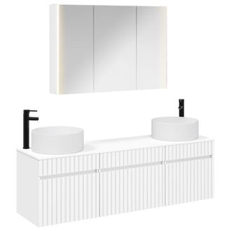 vidaXL Juego De Muebles De Ba&ntilde;o 4 Uds. Blanco Madera De Ingenier&iacute;a Vidaxl