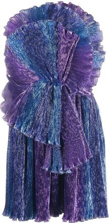 Alberta Ferretti pleated ruffled flared mini dress - women - Acetate/Polyester/Viscose - 40 - Blue