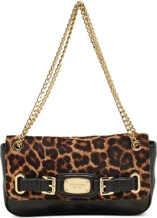 Michael Kors Borsa a spalla Hamilton con stampa leopardata - Nero