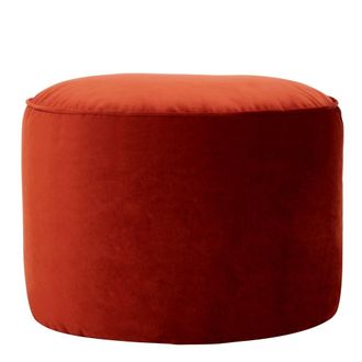 Icon Brand Puf reposapi&eacute;s redondo de terciopelo terracota