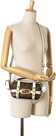 Fendi Pre-owned Womens Mini Baguette Ff Motif - Brown Textile - One Size