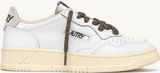 Autry SNEAKERS MEDALIST LOW IN PELLE BIANCA E DETTAGLI LUREX CHOCOLATE CHIP