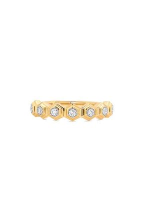 Sara Weinstock Honeycomb Diamond Half Eternity Ring in Yellow Gold at Nordstrom, Size 7
