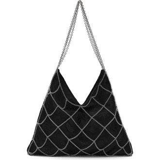Mango GUIPURE MESH CHAIN BAG in Black at Nordstrom