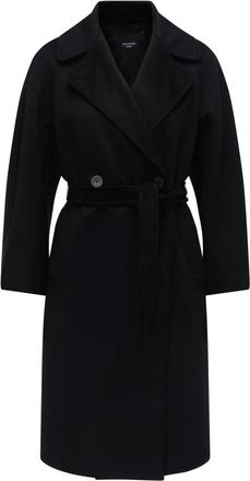 Max Mara Resina Double-Breasted Coat - Dames - Mantel - Zwart - L - Jassen
