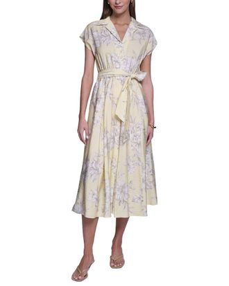 Halston Heritage Butterfly Sleeve Midi Dress