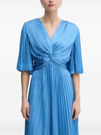 Joseph Ribkoff pleated V-neck midi dress - Blue