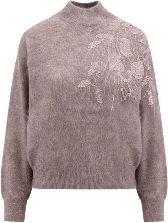 Brunello Cucinelli Beige Cashmere Womens Sweatshirt