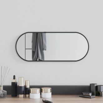 Berkfield Home Wall Mirror Black 50x20 cm Oval