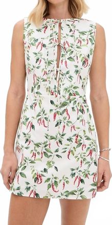 Another Girl Chili Tie Front Dress In White