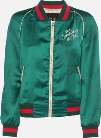 Maje Green Nylon Zip-Front Jacket