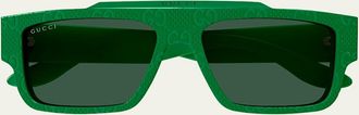 Gucci Mens GG1460Sm Acetate Rectangle Sunglasses