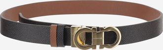 Ferragamo Womens Leather Belt Black-New Cognac Black/new