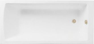 Vitra Ba&ntilde;era Rectangular Derecha De 170x75cm Con Patas Vitra Neon Blancas + Desag&uuml;e Wirquin Con Tapa Y Tap&oacute;n Dorados