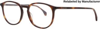 Gucci Mens Brown Rectangular Eyeglass Frames GG0551O01155R