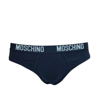 Moschino Ondergoed, Heren, Blauw, 2Xl, Katoen, Slip Brief Bi-Pack