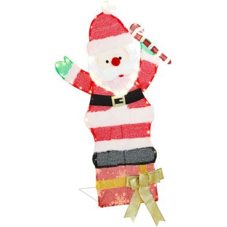 OEM Otro Adorno Navide&ntilde;o: Pap&aacute; Noel Iluminado De 90 Cm Con 97 Led Blancos C&aacute;lidos, Decoraci&oacute;n Navide&ntilde;a Para Uso Interior Y Exterior -crezuo