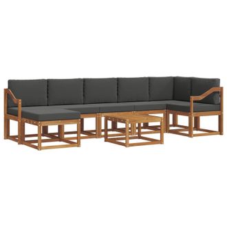 vidaXL Conjunto De Sof&aacute;s De Exterior 8 Pcs Natural Y Antracita Vidaxl