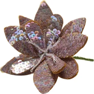 Maliparmi Brooches, female, Pink, Size: ONE SIZE Embroidered Flower Brooch