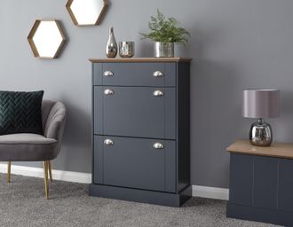 GFW Kendal Deluxe Shoe Cabinet in Blue