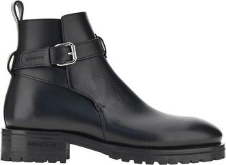 Dsquared2 Leather boots with debossed logo Man 40