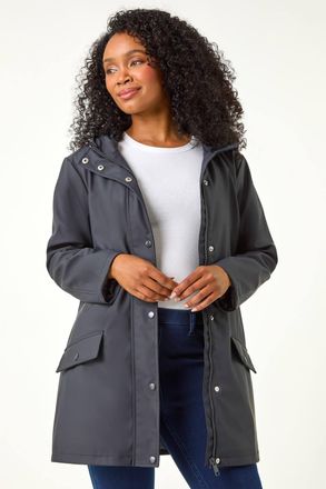 Roman Hooded Zip & Pocket Raincoat