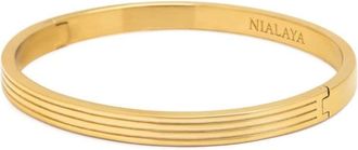 Nialaya logo-engraved bracelet - men - stainless steel - L - Gold