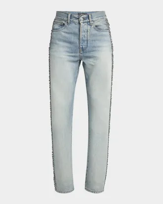 Amiri Men & apos;s Straight-Fit Crystal Bandana Jeans