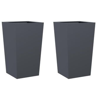 vidaXL Jardineras 2 Uds Acero Gris Antracita 45x45x75 Cm Vidaxl