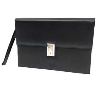 Dunhill Black Leather Clutch Bag (Pre-Owned)