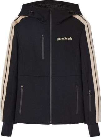 Palm Angels logo-print ski jacket - women - Cotton/Polyamide/Polyester/Elastane - S - Black