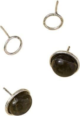 Matr Boomie Indali Labradorite Semiprecious Stud Earrings in Black at Nordstrom