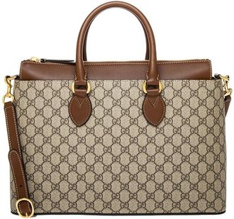 Gucci Large Gg Supreme Canvas & Leather Tote