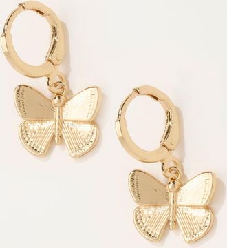 Fat Face FatFace Gold Tone Butterfly Drop Earrings