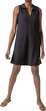 Lilla P Sleeveless Collared Dress In Black