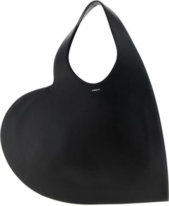 Coperni Double Heart Schoudertas - Dames - Handtassen - Zwart - ONE Size - Leer - Tassen
