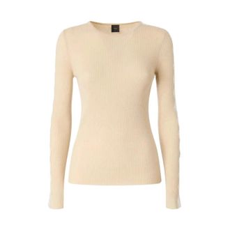 Pinko Copenaghen Maglia Seta Cashmer - Dames - Ronde hals truien - Beige - XS - Kasjmier - Truien & Vesten