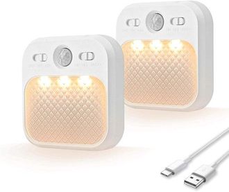 OEM Luz Nocturna Led Con Detector De Movimiento Y Recargable Por Usb Regulable Y De Bajo Consumo