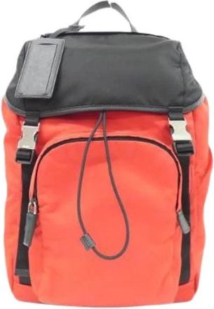 Prada Pre-owned Tessuto Montagna Rugzak - Dames - Vintage Rugzakken - Rood - ONE Size - Vintage