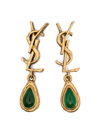 Saint Laurent Gold Cassandre Drop Earring