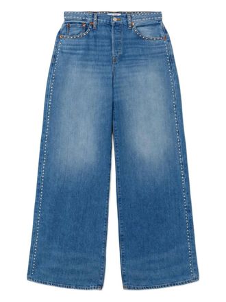 Re/Done Minerva stud-embellished jeans - women - Lyocell/Cotton - 26 - Blue