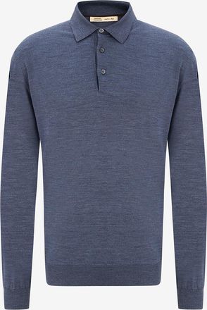 Maurizio Baldassari Lang&auml;rmeliges Polohemd aus Schurwolle