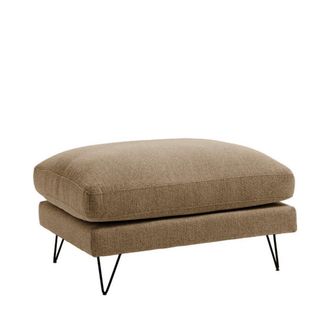 DRAWER Puf de tela con patas de metal negras - Caramelo