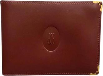 Cartier Pre-owned Bill wallet (bi-fold) - Dames - Vintage Accessoires - Rood - ONE Size - Leer - Vintage