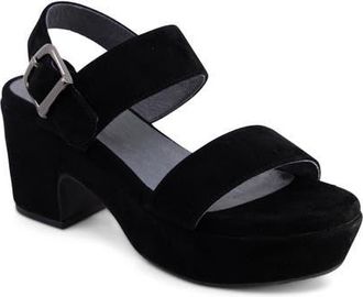 Chocolat Blu Gardina Slingback Platform Sandal in Black Suede at Nordstrom, Size 6.5