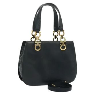 Ferragamo Pre-owned Leren Handtas - Dames - Vintage Handtas - Blauw - ONE Size - Leer - Vintage